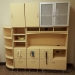 Blonde 6 Pc Modern Desk Suite with Filing, Storage, and Shelves